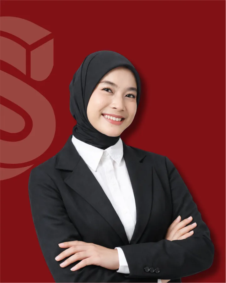 Portrait of Safira on Scientify red