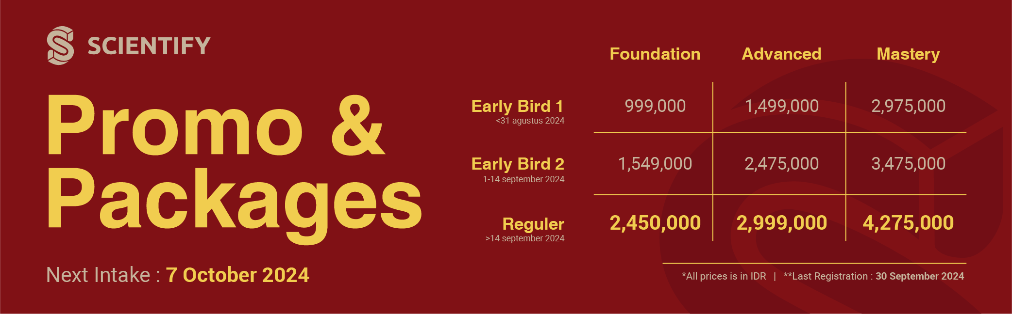 BANNER PAGE EARLY BIRD REGULAR A-86